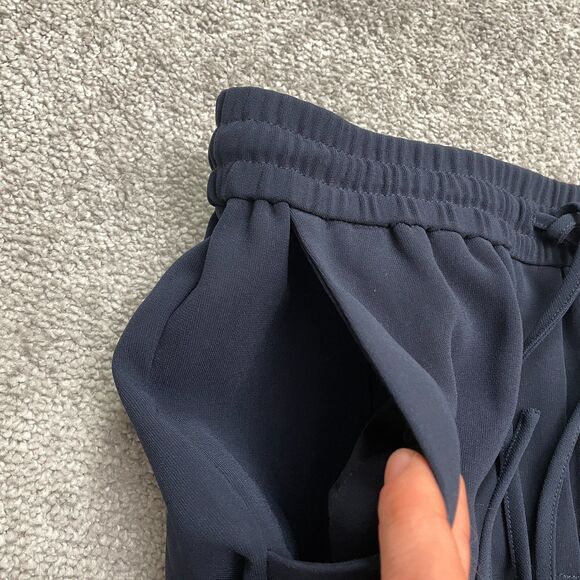 J.Crew Drapey Elastic Waist Trouser Ankle Pants Womens 00 Navy Blue Tapered Leg - Picture 4 of 12